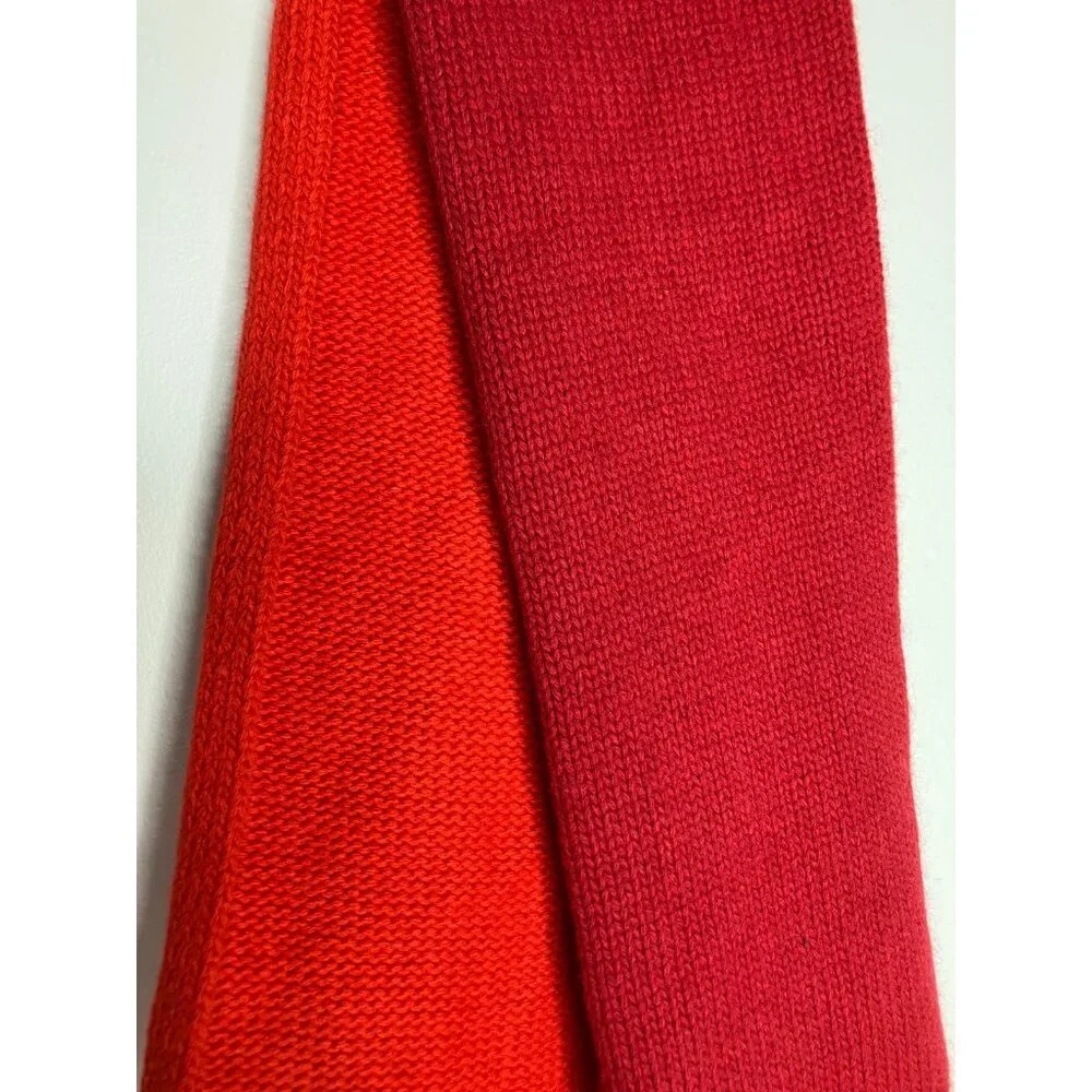 Goorin Bros Wool Cashmere Angora Blend Scarf Half Color Block Red New